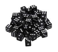 100Pcs/pack 8mm 0.31In Acrylic Dice Game Props Educational Toys For Children Black White Square Corner Digital Dice Kit Tray