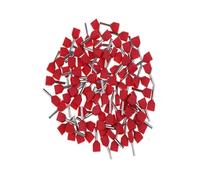 100PCS/package TE0508 TE1008 TE1508 TE2508 TE6014 Double Pipe Cold End Wire Tubular Insulated Terminal(Red,TE0508)
