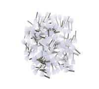100PCS/package TE0508 TE1008 TE1508 TE2508 TE6014 Double Pipe Cold End Wire Tubular Insulated Terminal(White,TE7508)