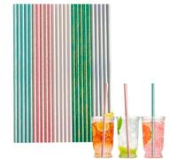 100pcs Paper Straws Biodegradable Disposable Straws,Iridescent Colored Paper Drinking Straws Juice Coffee Cold Cocktail Straws for Birthday Wedding Bridal/Baby Shower Party Straws Drink Accessories