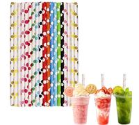 100Pcs Paper Straws for Craft,8 Inch 6mm Bore Biodegradable Disposable Straw,Big Dot Colored Paper Drinking Straws Juice Cocktail Straws for Birthday Wedding Baby Shower Party and DIY Decorations