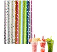 100Pcs Paper Straws for Craft,8 Inch 6mm Bore Biodegradable Disposable Straw,Dot Colored Paper Drinking Straws Coffee Juice Cocktail Straws for Birthday Wedding Baby Shower Party and DIY Decorations