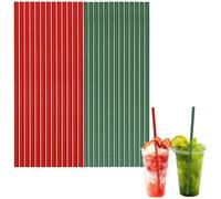 100Pcs Paper Straws for Craft,8 Inch 6mm Bore Biodegradable Disposable Straws,Red&Green Colored Paper Drinking Straws Coffee Juice Cocktail Straws for Christmas Birthday Party and DIY Decorations