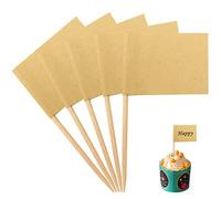 100PCS Party Food Labels for Buffet, Blank Toothpick Flags Cocktail Sticks Food Flags for Buffets to Write it On, Cupcake Toppers Cheese Labels
