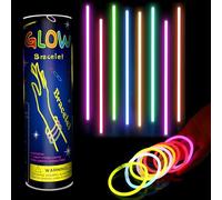 100Pcs Party Glow Sticks Bulk for Children,Glow in the Dark Party Supplies with Connectors to Make Glow Necklaces Neon Bracelets,20cm Glowsticks for Kids Adults Halloween Christmas Party Bag Fillers