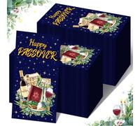 100PCS Passover Paper Napkins Happy Passover Decorations Pesach Jewish Festival Table Napkins Disposable Guest Paper for Kitchen Bathroom Table Decor Jewish Festival Seder Party Decor 4.3 x 7.8 Inch