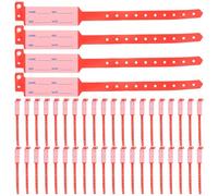 100pcs Patient Id Wristbands Disposable PVC Adjustable Fit Red