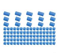 100PCS PCB Mount Screw Terminal Block Connector Kit 5mm Pitch 2P, 3P, 4P, UL94V-0, PA66 Copper Contacts DIY Electronics For Arduino LCD Modules Organized Storage Box Blue