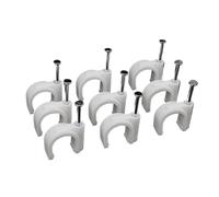 100pcs PE Plastic 4/5/6/7/8/9/10/12/14/16mm Circular Cable Clip C Shape High Carbon Steel Nails Cable Clips Wire Wall Bracket (Color : 100pcs, Size : 16mm)