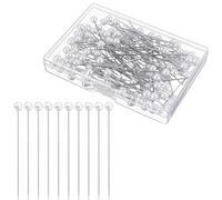 100PCS Pearl Head Corsage Pins, 2.5 Inch Boutonniere Pin Straight Head for Sewing DIY Craft Decoration, Wedding Bouquet, Jewelry Flower Decoration Pinning Quilt
