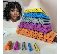100pcs Perm Rods Set for Natural Hair Plastic Cold Wave Rods Hair Rollers Hair Curling Rods for Long Short Hair Perms Rods for Women Hair DIY Hairdressing Tools(Orange+Purple+Gray+Blue+Yellow)