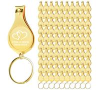 100pcs Personalised 4 in 1 Multi Function Bottle Opener, Gold Nail Clipper, Wedding Favours Brewery, Private Customised, Multitool Gifts for Men