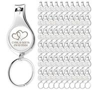 100pcs-Personalised 4 in 1 Multi Function Bottle Opener, Nail Clipper, Wedding Favours Brewery, Private Customised, Silver, Multitool Gifts for Men