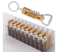 100PCS Personalised Multifunctional Wooden Bottle Opener for Wedding Party, Wedding Favours for Guest,Customised Gifts for Birthday Party,Engraved Bottle Opener Keychains.