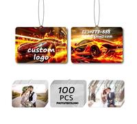 100PCS Personalized Car Air Freshener with Picture and Text, Double-Sided Personalized Custom Air Fresheners (100Pcs Horizontal)