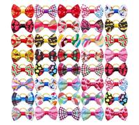 100pcs Pet Accessories Dog Hair bows Cute Bows Rubber Bands Collar Decoration for(One)