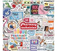 100Pcs Pharmacist Stickers Funny, Pharmacy Technician Stickers for Water Bottle, Laptop - Pharmacist Gifts, Pharmacy Stickers - Gift for Women & Men