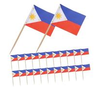 100Pcs Philippines National Flag Fruit Picks Cocktail Toothpicks for Cupcakes Desserts Creative Food Toppers for Celebrations and Themed Events