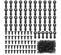 100Pcs Picture Frame Turn Button Fasteners Set, Picture Frame Backing Clips with 100 Pieces Screws for Pictures Hanging, Artwork, Gift Box, Decoration Box (Black)