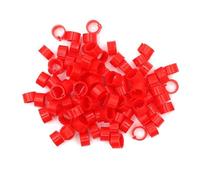 100Pcs Pigeon Leg Rings, Small Poultry Leg Rings, Plastic Pigeon Clips in 10 Colors, Pet Bird Supplies,Red,0.9cm