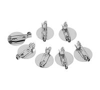 100Pcs Pin Button,Silver Brooch Clasps Pin Disk Base,Brooch Clasps Disk Backs Trays for Badge DIY Jewelry Craft Making