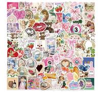 100Pcs Pink Aesthetics Stickers, Girly Cute Coquette Vinyl Stickers Pack for Luggage Scrapbook Skateboard Guitar Water Bottle, Gift for Teens Kids Girls