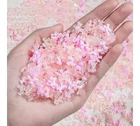 100PCS Pink Bow Nail Charms 3D Aurora Nail Art Charms, DIY Accessories Resin Bow Nail Charm, Mixture Styles Butterfly Bow Flower Bear Lollipop Heart for Nail Art Decoration (Pink)