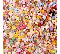 100PCS Pink Slime Charms Cute Set Flatback Beads Making Kit Mixed Candy Sweets Resin Random Kawaii Candy Resin Ornaments for DIY Craft Scrapbooking Decoration Assorted Colors and Shapes (mini-100)