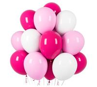 100PCS Pink White Balloons 12 inch Hot Pink Light Pink White Latex Helium Balloons for Wedding Birthday Party Decorations