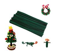 100Pcs Pipe Cleaners, Christmas Craft Pipe Cleaners, Pipe Cleaners Chenille Stem, Pipe Cleaners Bulk, Art Pipe Cleaners for Creative Home Decoration Supplies Arts and Crafts Project (Dark green02)