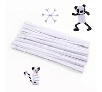 100Pcs Pipe Cleaners, Christmas Craft Pipe Cleaners, Pipe Cleaners Chenille Stem, Pipe Cleaners Bulk, Art Pipe Cleaners for Creative Home Decoration Supplies Arts and Crafts Project (White01)