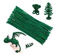 100Pcs Pipe Cleaners for Craft, Chenille Pipe Cleaners, Dark Green Pipe Cleaners for Craft, 30cm x 6mm Chenille Stems Pipe Cleaners, Flexible Crafting Pipe Cleaners,DIYs Arts & Crafts Decoration