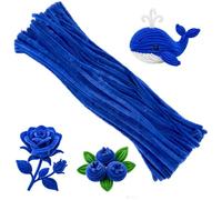 100pcs Pipe Cleaners for Craft Flowers, Pipe Cleaners for Tulip Bouquet, Fuzzy Sticks Craft Supplies for Flower DIY Craft Kit Gift, Chenille Stems Arts & Crafts (Blue)
