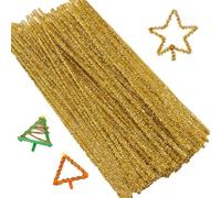 100PCS Pipe Cleaners,Pipecleaners,Pipe Cleaners for Craft,Craft Pipe Cleaners,Pipe Cleaners for Craft,Colored Chenille,for DIY Craft Projects, Christmas Ornament Making,30 cm x 6 mm,Yellow