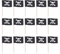 100Pcs Pirate Mini Flag Cake Toppers Halloween Cross Bone Flags Miniature Jolly Roger Flags Cupcake Toppers For Halloween Pirate Party Cake Decoration Style A Attractive design