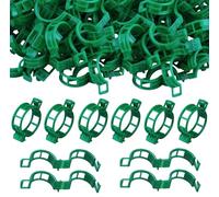 100pcs Plant Support Clips - Tomato Clips for String Trellis, Grape Clips for Garden Netting Climbing Plants, Secured Plastic Plant Clip for Fixing Stem and Vines (100, Green)