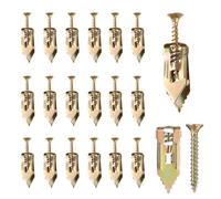 100Pcs Plasterboard Wall Plugs and Screws Set, Plasterboard Fixing Screws, Metal Self-Drilling Anchor, Expansion Anchors with Self Drilling Screws for Gypsum Board M4*30mm