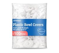 100pcs Plastic Bowl Covers,Elastic Reusable Food Covers,Shower Caps for Sourdough Bread Proofing,Outdoor Disposable Plastic Wrap for Food Storage,Fits Bowls Up to 11"