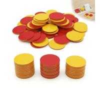 100Pcs Plastic Counting Math Counters Chips Learning Resources Two Color Counter Playing Counter Counting Bingos for Kids Numeracy Skills Sorting and Sorting, Red and Yellow