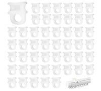 100Pcs Plastic Curtain Hooks, 1.1 * 0.4cm/0.43 * 0.16inch Heavy Duty Curtain Hooks in white, Curtain Rail Hooks for Track Window Shower Curtains Glider Hooks Rail Sliders Accessories