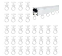 100Pcs Plastic Curtain Track Clip Buckle, Curtain Rail Gliders Hooks White Multi-use Slider Roller Hooks for Window Bathroom Doors Car Curtains