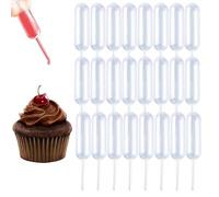 100Pcs Plastic Dessert Pipette, 4mlMini Pipette Cupcake Pipettes, Cake Filling, Liquid Transfer for Baking, Cocktails DIY (4ml Capacity)