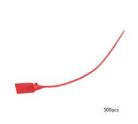 100Pcs Plastic Disposable Self - Locking Zip Ties, Security Tag for Shoes Bags Clothes, Tamper - Evident Label with 13in Length, Red or Yellow for Retail Logistics Air (Red)