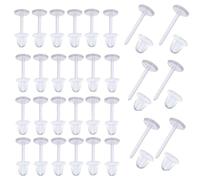 100PCS Plastic Earring Posts with Rubber Backs, Clear Stud Earrings for DIY Jewellery Making, Hypoallergenic Earrings for Sensitive Ears