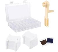 100pcs Plastic Floss Bobbins,Embroidery Thread Bobbins,Embroidery Storage Boxes,Thread Cards with Floss Winder,Cross Stitch Accessories,for Craft DIY Embroidery Sewing Thread Storage