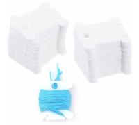 100pcs Plastic Floss Bobbins,Plastic Floss Bobbins Thread Card,Embroidery Thread Bobbins,Floss Bobbins Organiser,Thread Cards with Floss Winder for Cross Stitch Weaving DIY Crafts Sewing Storage