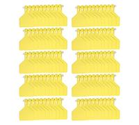 100Pcs Plastic Integrated Ear Tag Kit, Livestock Ear Tags for Cow Cattle Identification, Bright Yellow Durable Animal ID Labels with Easy Numbering for Farm Management