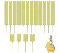 100PCS Plastic Key Tags with Labels Yellow Cable Tie Number Tag Reusable Tie on Labels Shipping Tag Blank Waterproof Plastic Tags Hanging Mark Label Classified Sealing Strap Ties (15cm)