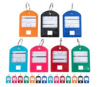 100pcs Plastic Key Tags with Split Ring Labels for Office and School