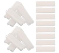 100pcs Plastic Label Holder with Button Indicator | Adhesive Backing, Sealed Inserts, Two-tier Display Structure, White ABS Finish for Library Shelving